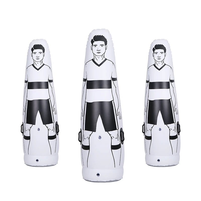 

ActEarlier 1 set 3 pcs 1.75m 69 inches Inflatable Football Training Goal Keeper Tumbler Air Soccer Training Dummy, White