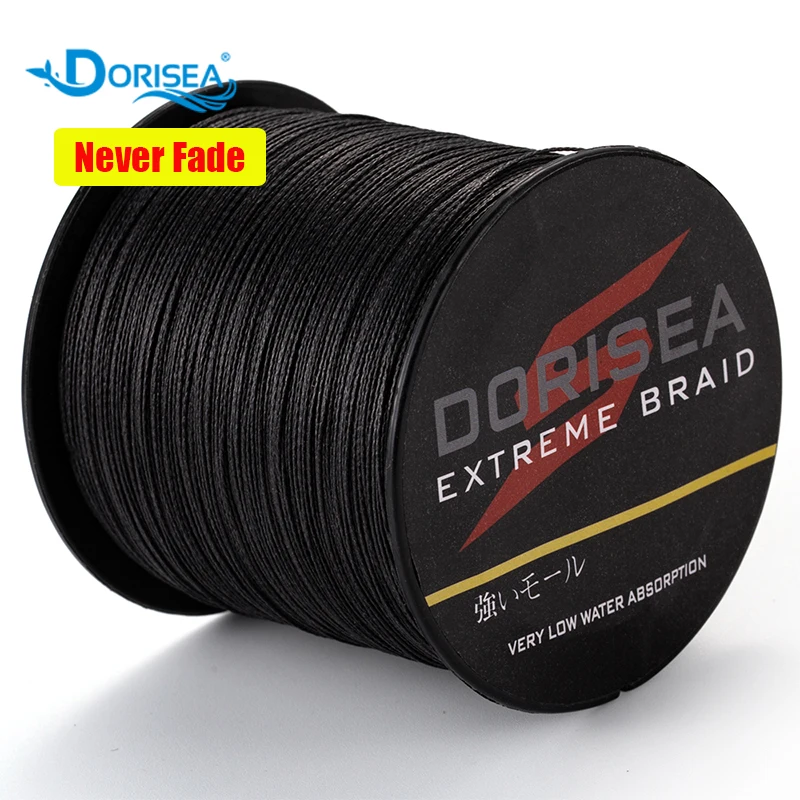 

DORISEA "NEVER FADE" Black Red Moss Green 4 Strands 100M-2000M PE Multifilame Braided Fishing Line 6-100LB Fishing Wire, Black,blue,green,yellow,white,red,grey, multicolor and so on