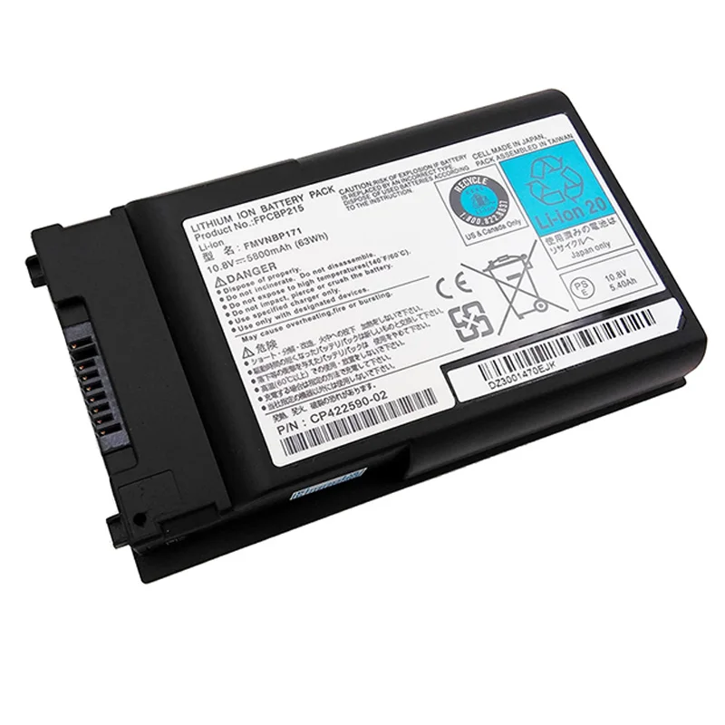 

63Wh 10.8V FPCBP215 FPCBP200 FMVNBP179 FMVNBP171 Laptop battery Compatible for Fujitsu LifeBook T1010 TH700 T730 T731 T900