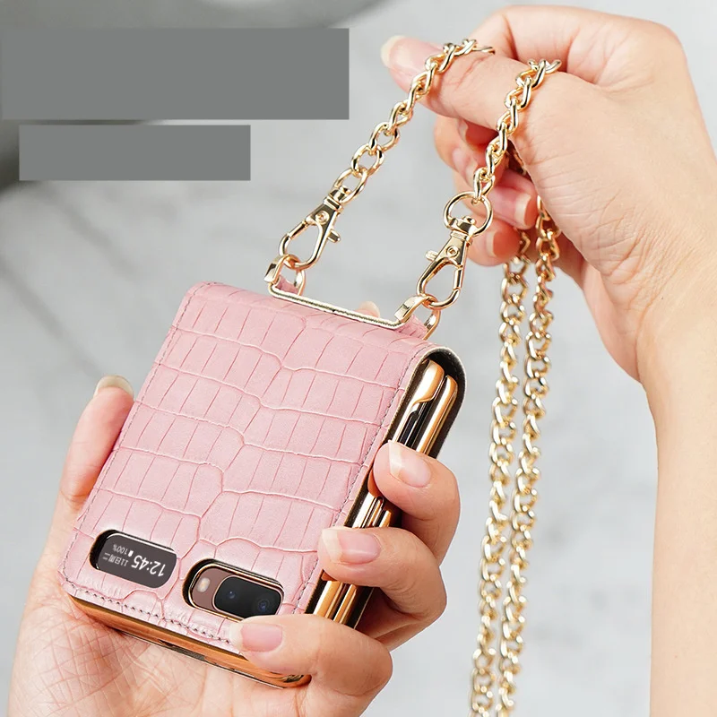 

New Applicable for Samsung Galaxy Z Flip mobile phone case zflip ultra-thin protective cover F7000 beauty cross bag
