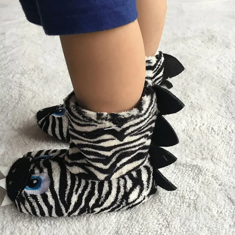 

winter warm children's floor shoes 1-3 years old Zebra Print children's Dinosaur indoor shoes