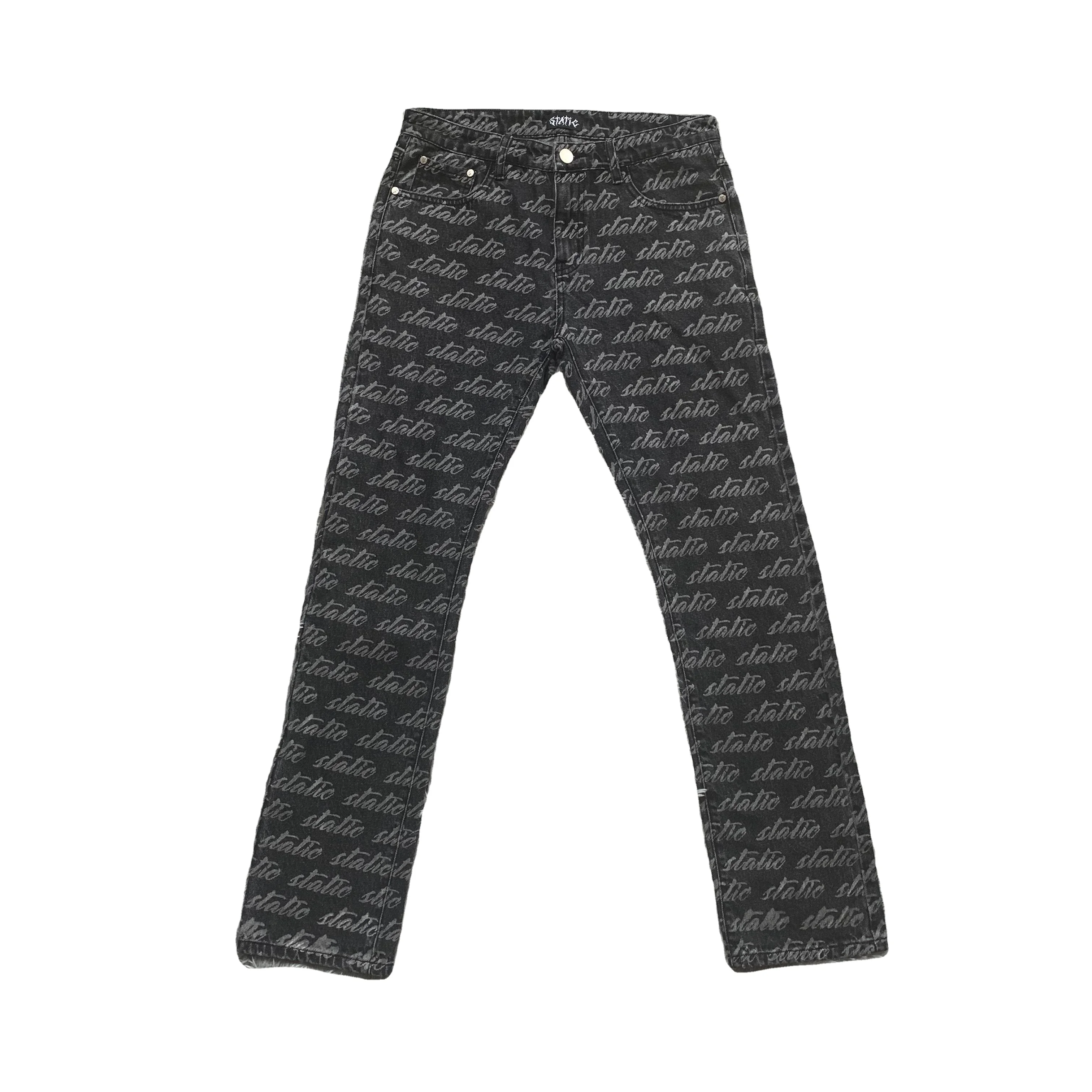 DENIMGUYS Skinny Straight Discharged Printing Denim Custom Jeans for Men