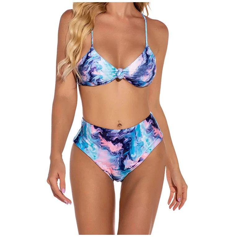 

Fvshion Designer Swimsuits Famous Brands Biquini Swimsuits 2021 Vestido De Praia Tie Dye Two Piece Bikinis Woman Swimwear