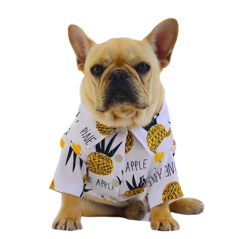 

Hawaiian Pet Clothes Spring Summer Clothes Thin Dog Shirt Law Fighting Costumes Pet Shirts Clothes, Yellow