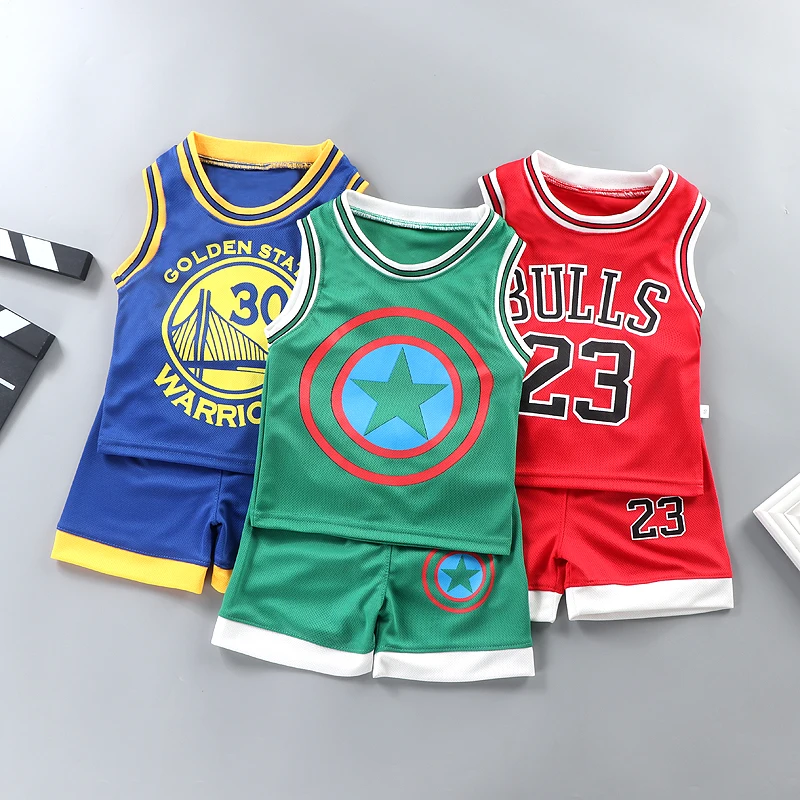 

summer new leisure sports short sleeve shorts set children's basketball suit primary and middle school students performance
