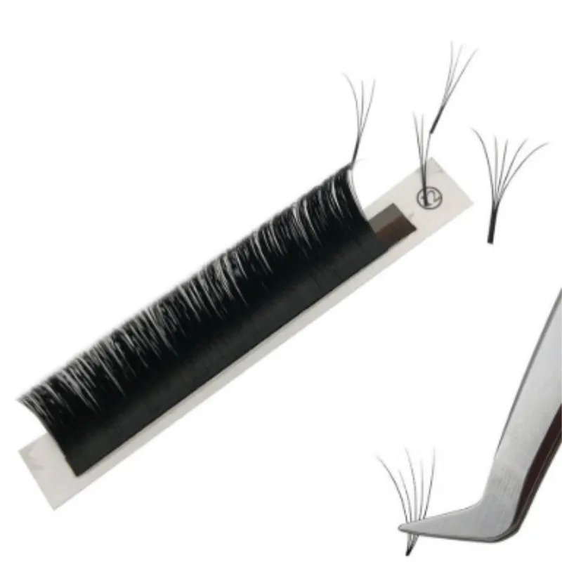 

free sample hand made volume faux mink eyelash extensions easy fan private label custom logo and package, Natural black