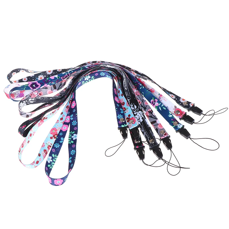 

1pc DIY Hang Rope Lariat Lanyard flower Leaves Neck Strap Lanyards for keys ID Card Mobile Phone Straps USB badge holder