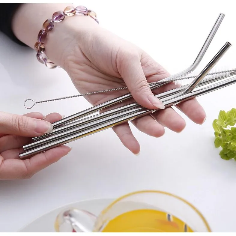 

Wholesale Reusable Stainless Steel Straws Black Metal Coloured Drinking Straw, Silver,black,blue,gold,rose gold,purple,rainbow