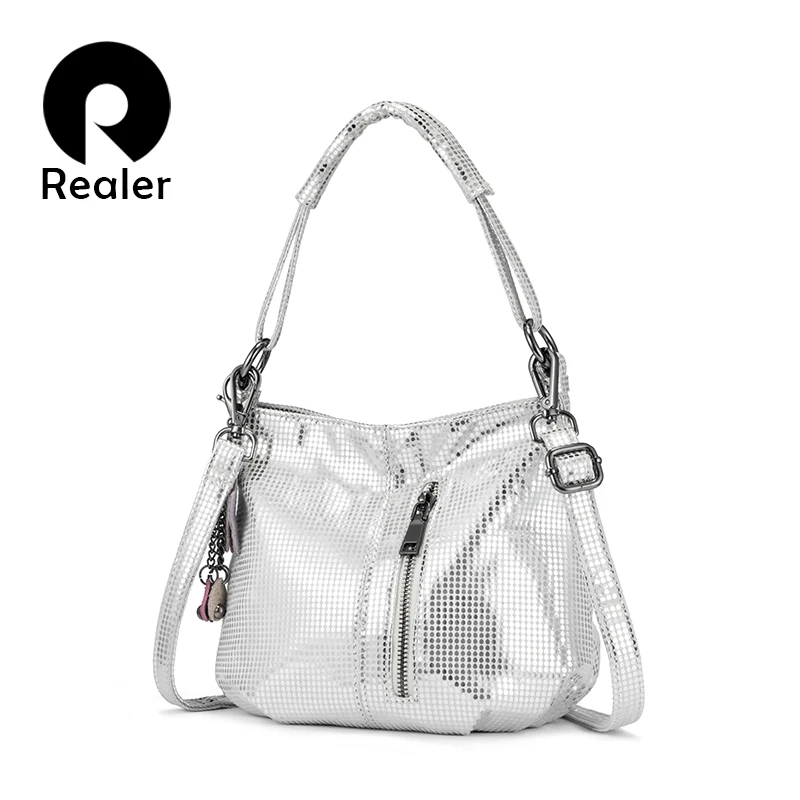 

Custom logo OEM ODM REALER factory genuine leather crossbody bags ladies casual tote bags pu leather women's shoulder bags