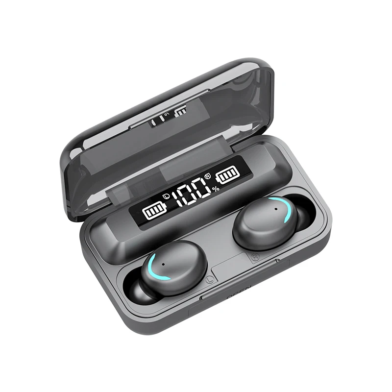 

F9-5c LED Light Tws HiFi Headphone Sport Earphone Headset Mini TWS 5.1 Wireless Earbuds With Mic 2000Ahm Charging Box