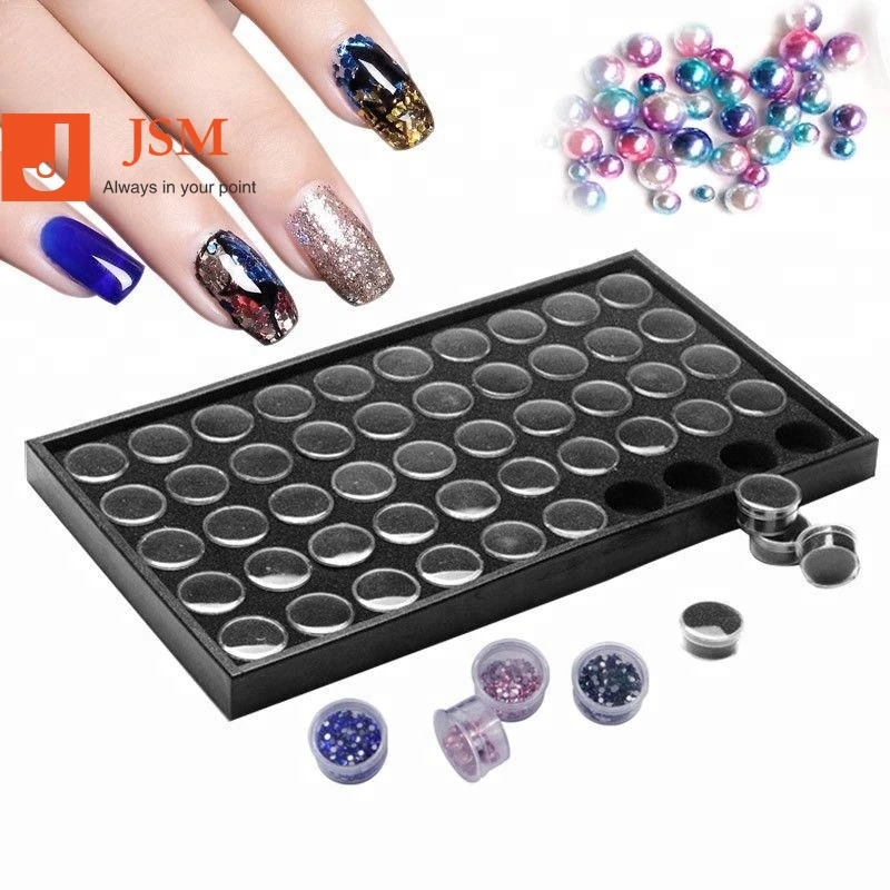 

50 Pot Nail Art Display Tray Glitter Rhinestone Tool HN178