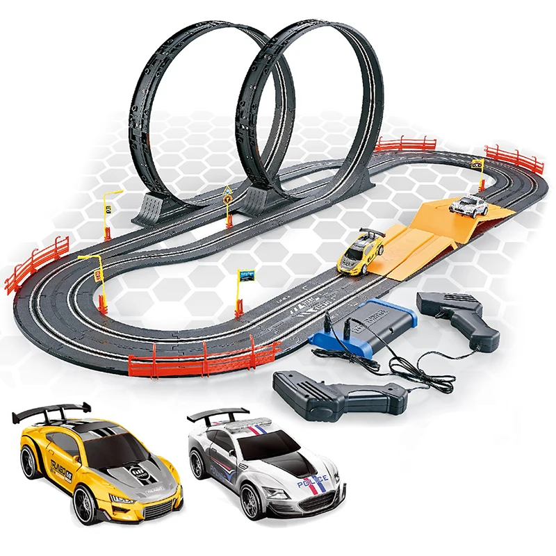 Wholesale A49-9B 1/ 43 scale slot car hand-operate racing track cars stainless steel track set 5.6 meter diy slot car track set