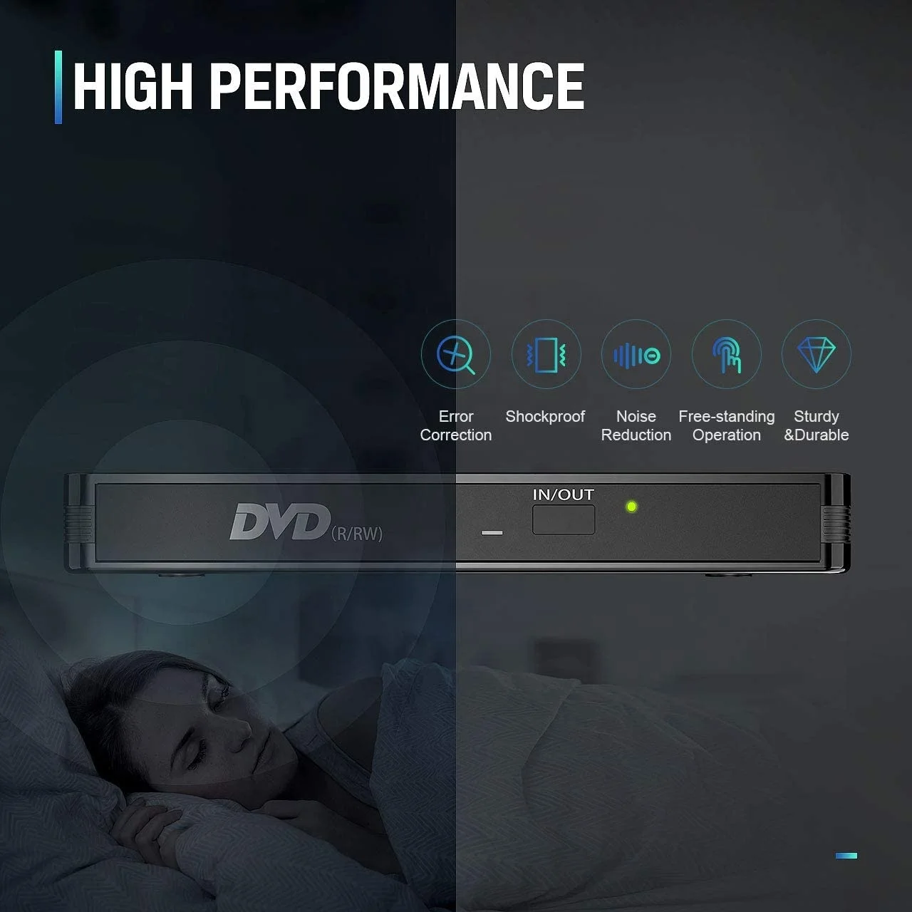 
Raycue Portable External DVD CD Player CD-RW Burner and Reader with USB 3.0 and Type C 