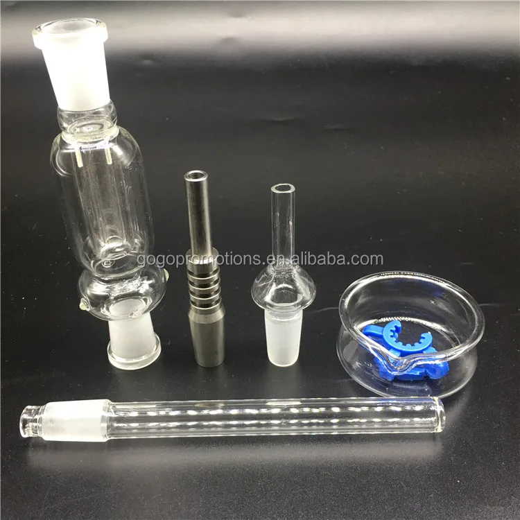 

Hot selling tobacco nectar glass smoking pipe set collector with 14mm steel nail