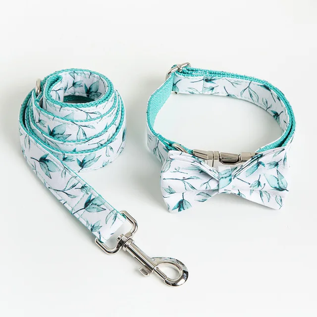 

Wholesale luminous fashion bow knot dog collarr pet and lead