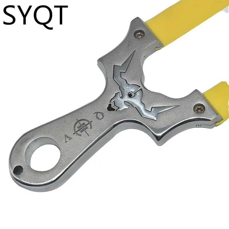 

Stainless Steel Hunting Slingshot Head Slingshot With Flat Rubber Band Outdoor Competition Shooting Catapult