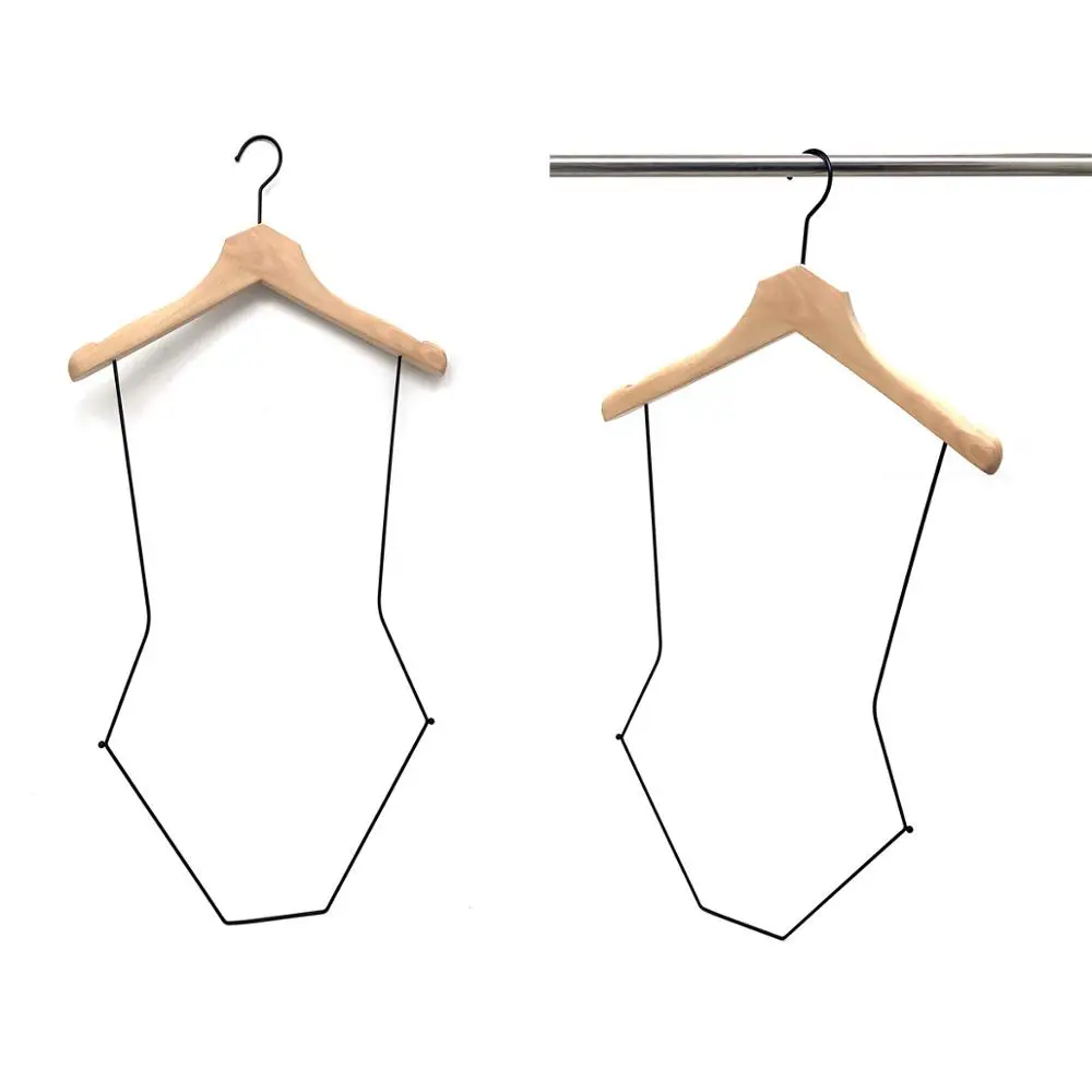 

Wooden Bikini Swimsuit Display Body Shape Swimwear Hanger, Natural
