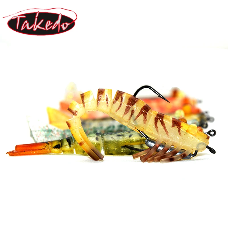 

TAKEDO high quality LV01D sea bass lure TPR shrimp bait 90mm 8g soft bait lure fishing shrimp lures