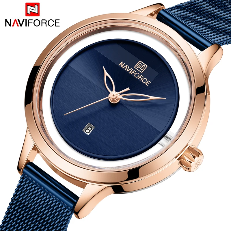 

NAVIFORCE 5014 Watch Ladies Dress Bracelet Business Quartz Lady Wristwatch Waterproof Simple Women Watches Girl Relogio Feminino, 4-colors