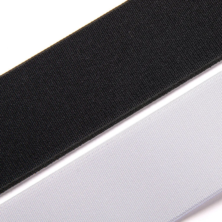 

Good Quality Durable Using 1 Inch Elastic Band Webbing Multiple Size Stripe White Black Logo Elastic Band, Accept customized