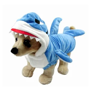 Image of PGPC0246 Wholesale Clothes Designer Cute Halloween Cosplay Dog Clothes Funny Plush Shark Pet Costume
