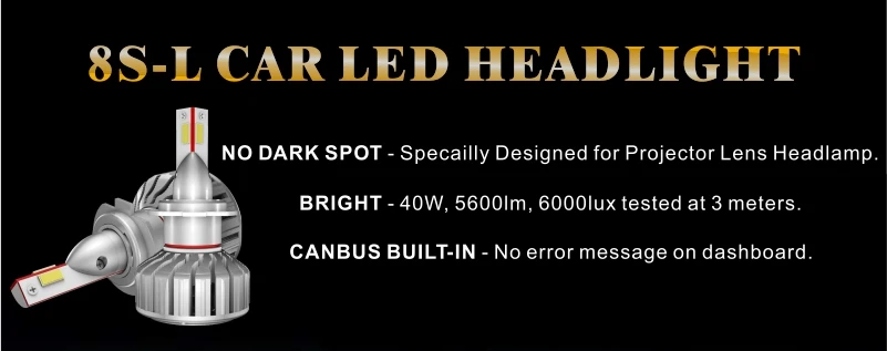 NSSC 8S Car LED Headlight Bulbs for Universal Vehicles Cars Trucks Motorcycle