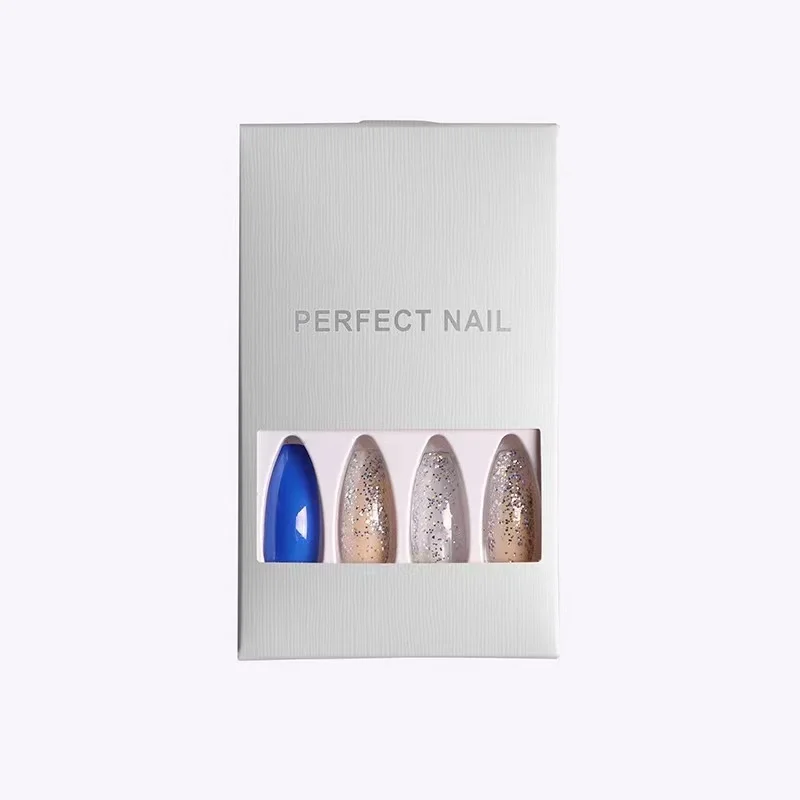 

Private label fashion trend press on nails coffin tips nail salon decoration wholesales accessories DIY artificial fingernails, Multi color