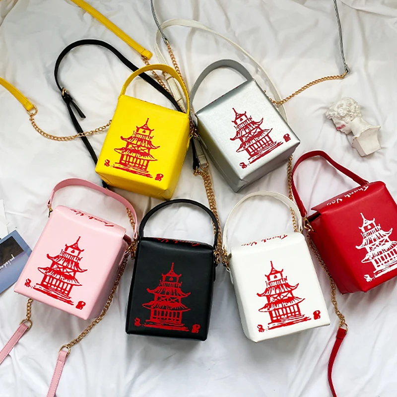 

Takeout box designer handbags trendy girl clutch chain lady shoulder leather tote messenger crossbody bag women Purses, Colors