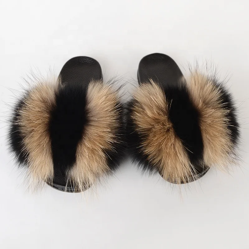 

Jtfur Women sandalias peluche Real Fur Fluffy women sandals and slippers 2020, Customized color