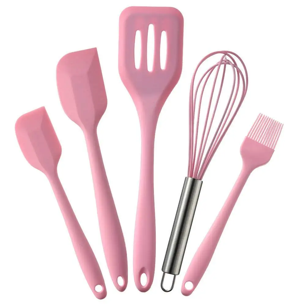 

E SPRING custom 5 pcs silicone cooking kitchen utensils silicone kitchenware tool set utensils kitchen tool, According to pantone color