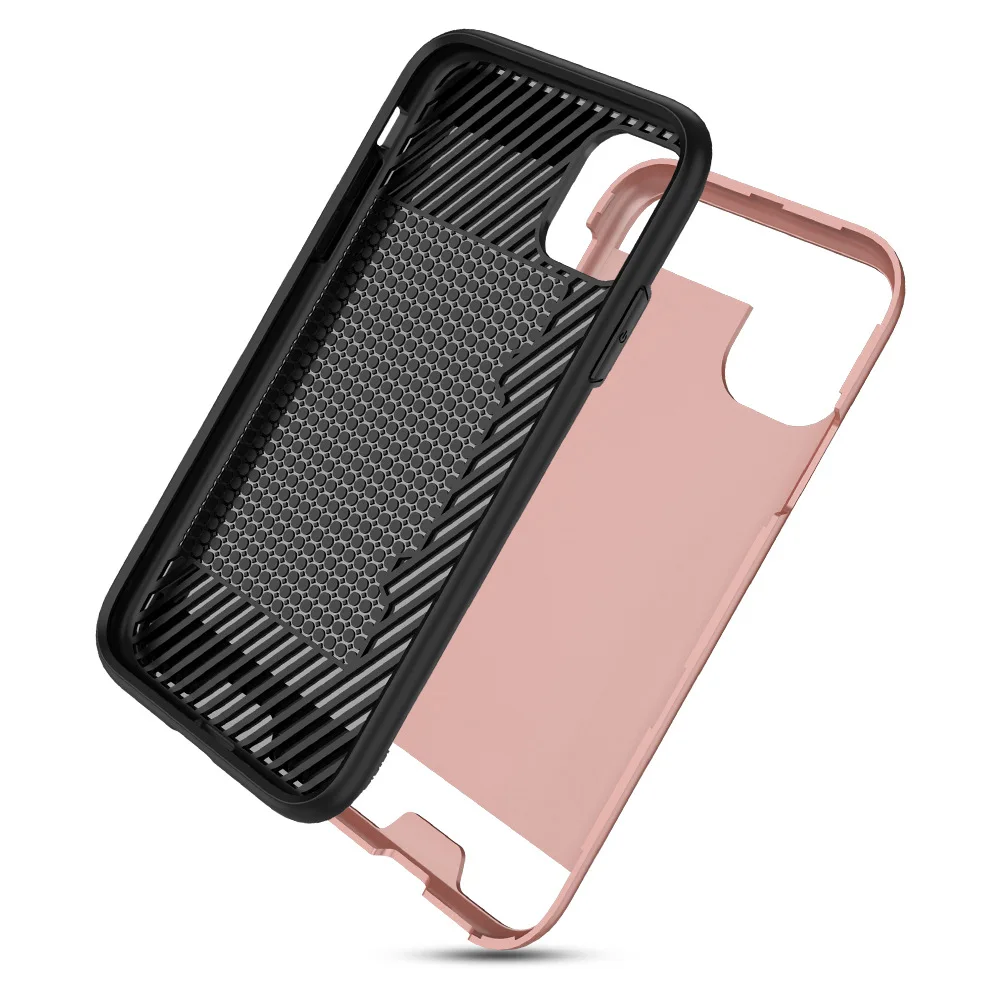 Armor Brushed Card Slot wallet cover For iphone 11 11 pro 11 pro max phone case