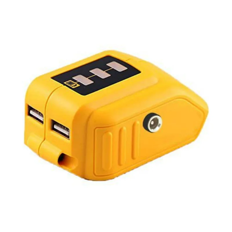 

8V-22V 2 USB ports charging converter adapter charger forDewalts lithium ion battery DCB090, Yellow