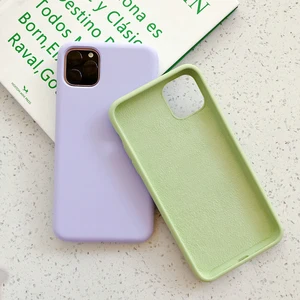 Liquid Silicone Gel Rubber Shockproof Case Soft Microfiber Cloth Lining Cushion Compatible For iPhone 11 XI 2019