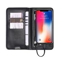 

Leather Wallet Bag power+banks wireless charger for mobile phones wallet with power bank power banks