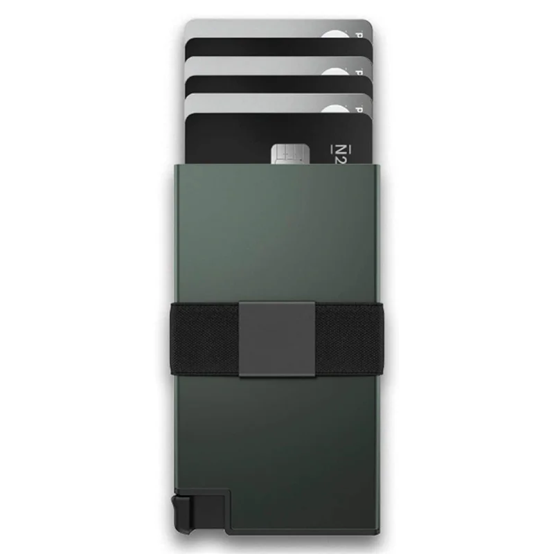 

New Minimalist Mens Wallet RFID Blocking Aluminum Metal ID Card Holder With Money Clip For Holding Business Card