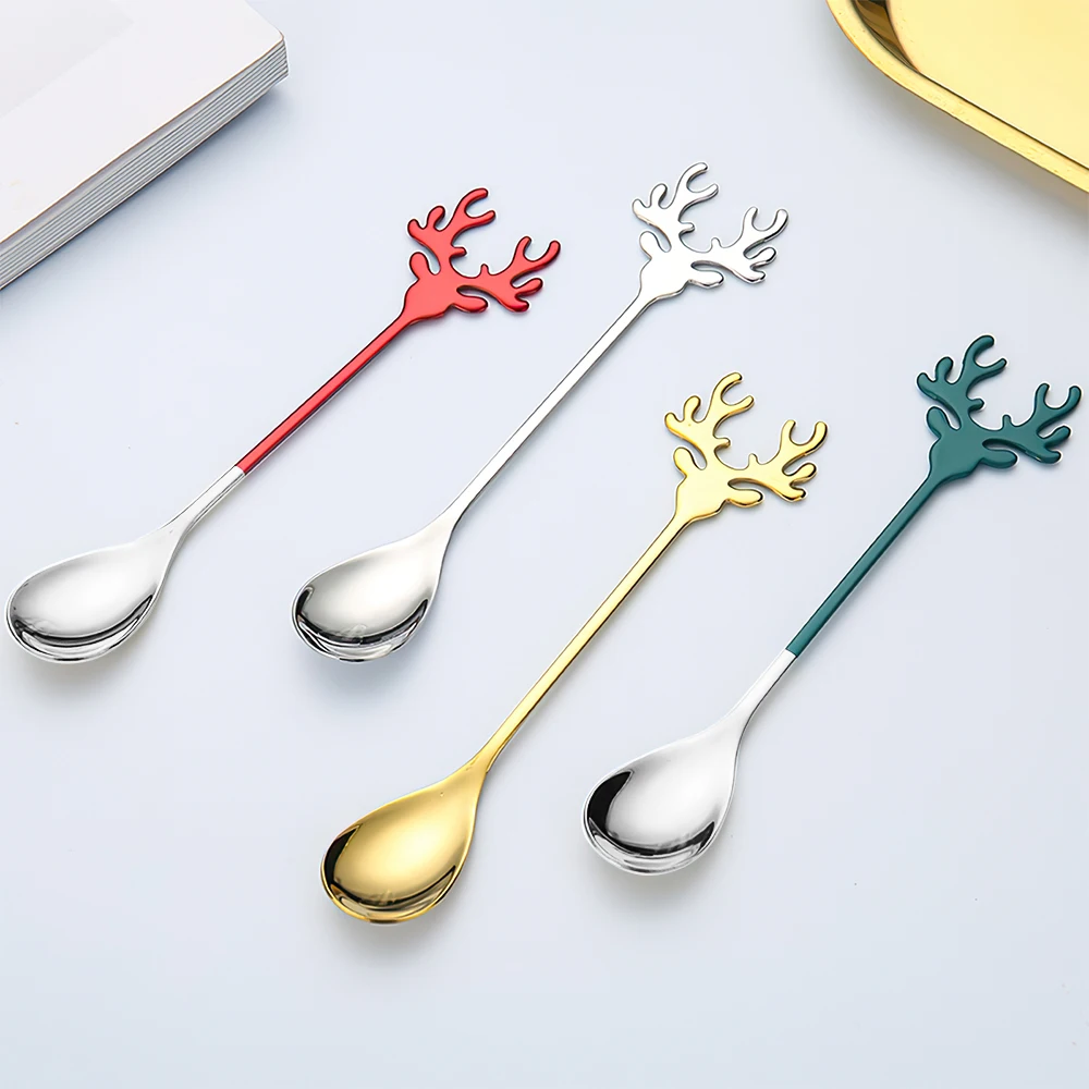 

Creative Design Stainless Steel Spoon Coffee Spoon Korean Ice Cream Dessert tools thermoforming automatic jam honey spoon