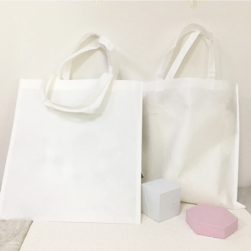 

Sublimation Tote Bag Non-woven Fabric Handbag White Blank Eco-friendly Shopping Women's Storage Bags, White for sublimation
