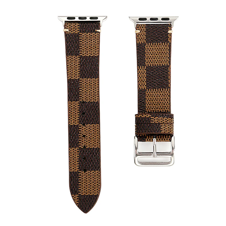 

AXY Vintage PU Leather Watch Strap For Apple Watch bands Series SE 1234567 Printed Leather Watch Band 40mm 44mm 38mm 42mm, 3 colors for option