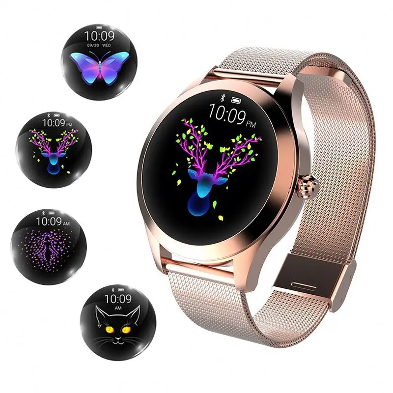 

KW10 Smart Watch Women 2019 IP68 Waterproof Heart Rate Monitoring Blue tooth watch For Android IOS Fitness Bracelet Smartwatch