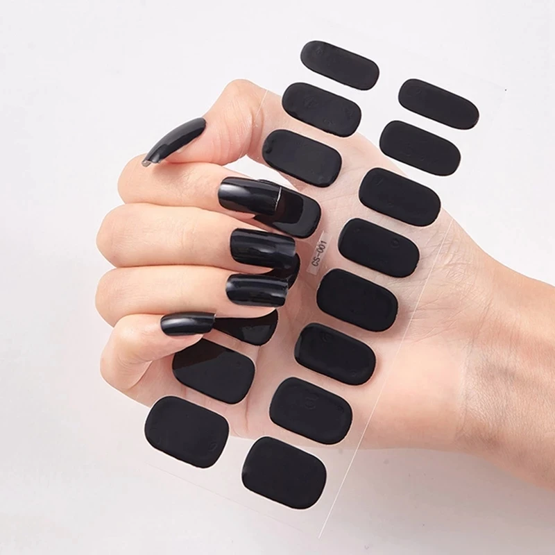 

Nail Art Full Cover Adhesive Polish Foils Waterproof Pure Color Tips DIY 3D Decals Stickers