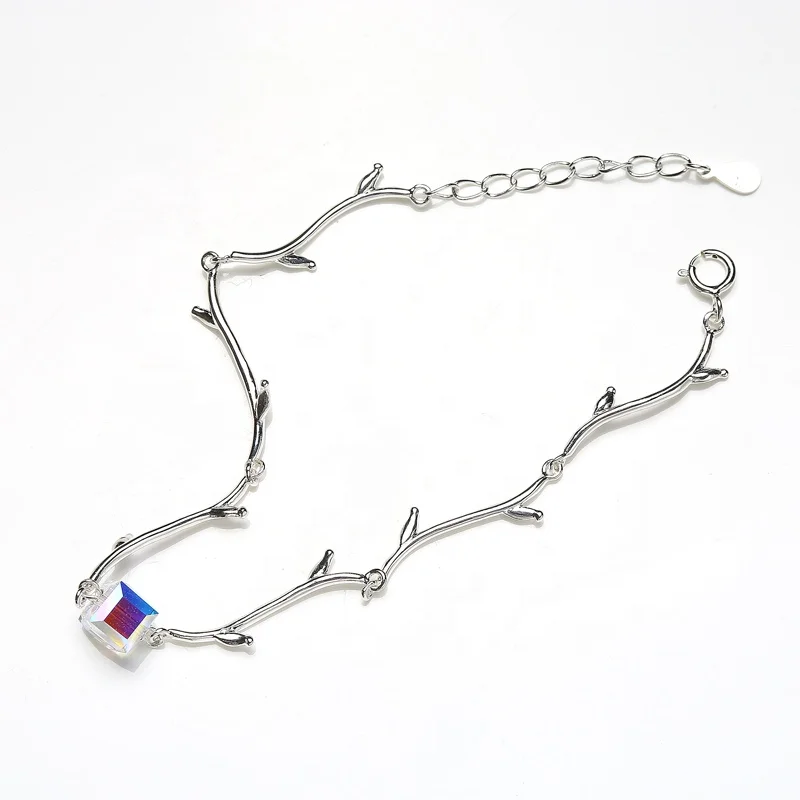 

Recommend Christmas tree branch bracelet for women crystal platinum plated bracelet L265, Silver
