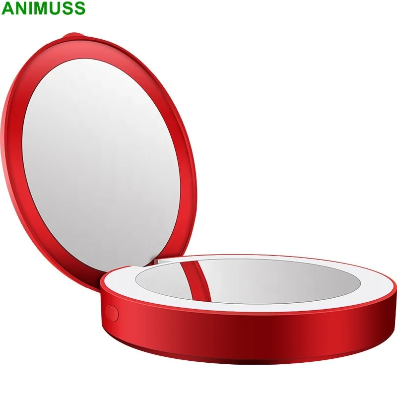 

Magnifying Portable Rechargeable Handheld Pocket LED Makeup Mirror With Light