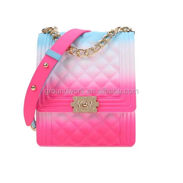 

GW jelly purses 2020 summer vertical single-shoulder bag hot sale handbag mini PVC leather bags girls shoulder long strip bag, Colors