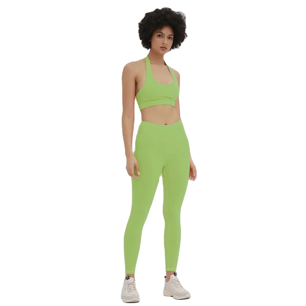 

BBZC2517 GREEN gym apparel leopard activewear yoga set women