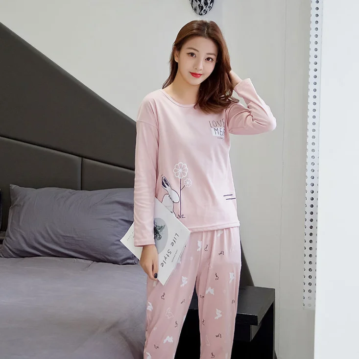 
Wholesale new design Sleepwear One set High quality New cute nighty Wholesale one set Chinese Long Sleeve Women Pajamas  (62438042530)