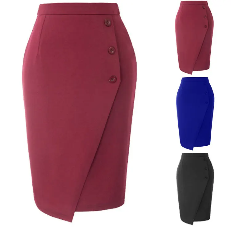 

Top Selling Officewear Tight Solid Color Split Short Sexy Office Lady Women Pencil Skirts, Shown