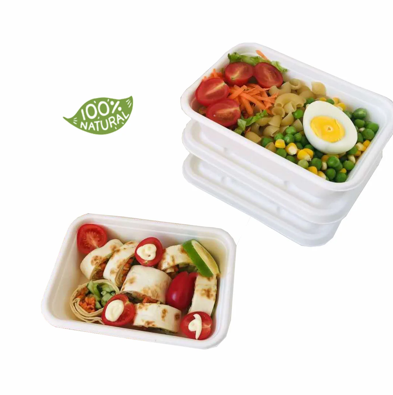 

Wholesale 100% Compostable Microwave Take Out Biodegradable Food Packaging Containers
