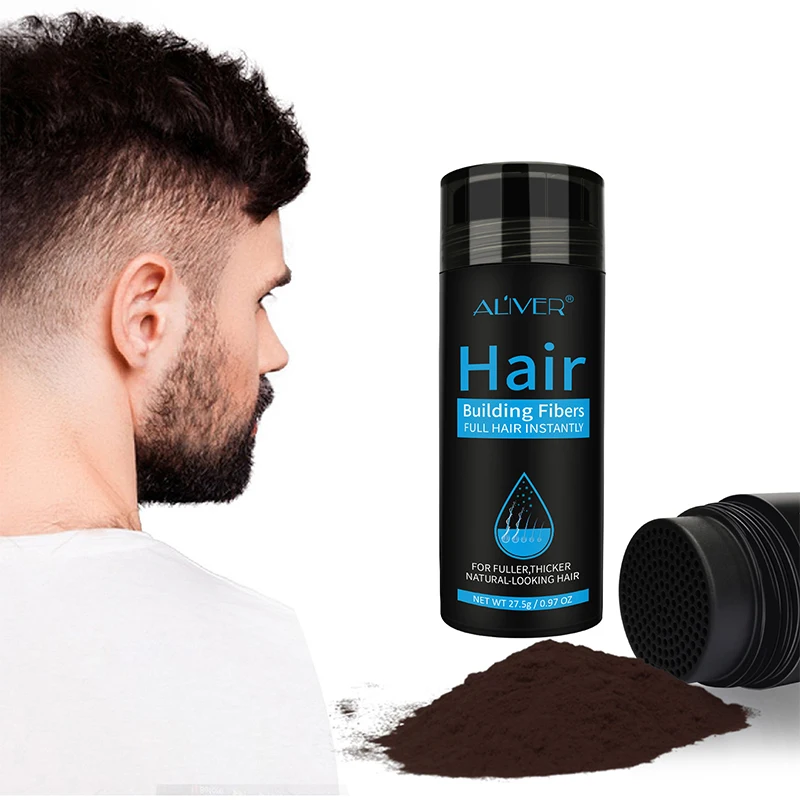 

ALIVER Hot Sale Hair Loss Treatment Natural Hair Building Fibers Powder Instant Thickening Fully Keratin Hair Fiber Powder