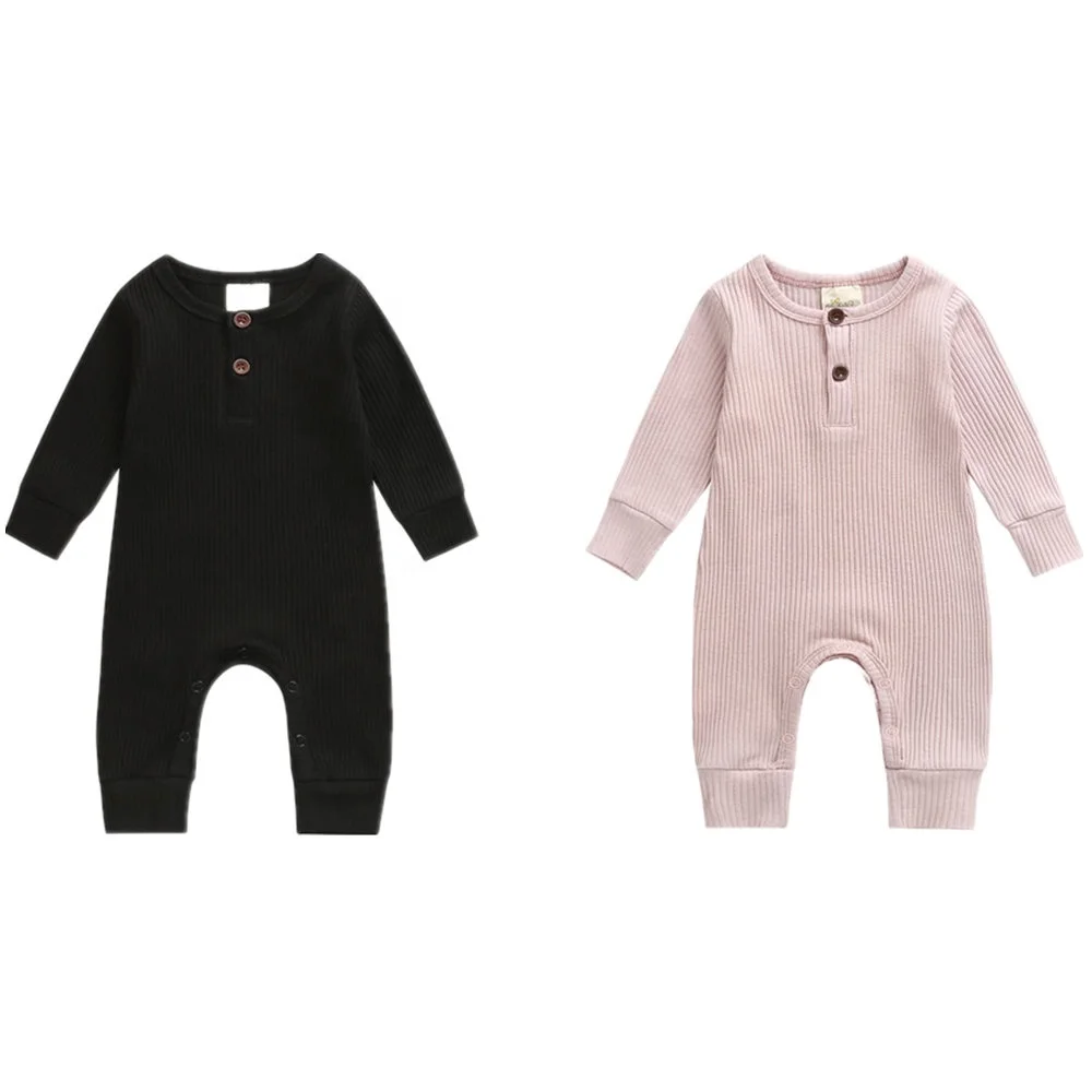 

White, pink, gray, black and other custom colors baby ribbed jumpsuit, Oem