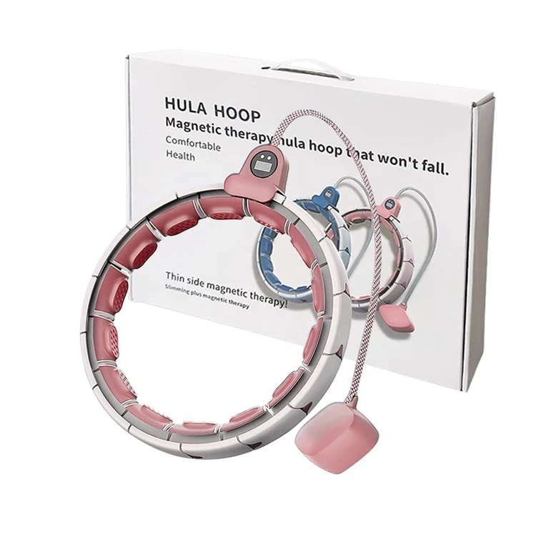 

New technology Fitness Massage Portable Magnetic Automatically Smart Hula Hoops with Exercise Ball, Blue
